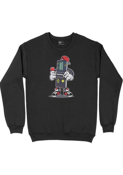 Game Boy Siyah Sweatshirt