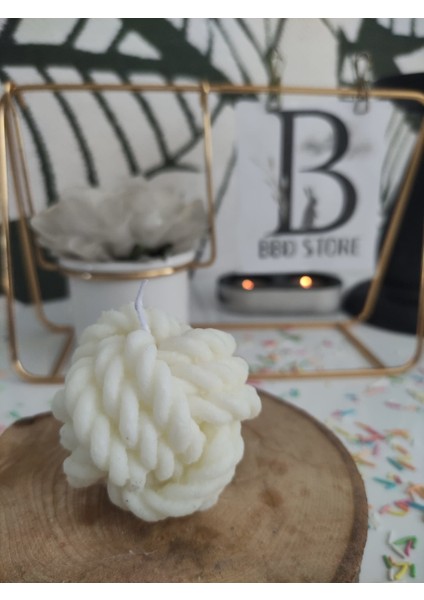 Sandal Kokulu Soya Wax Örgü Dekoratif Mum
