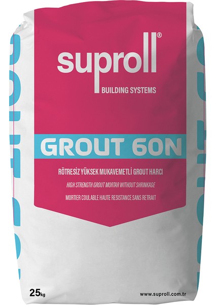 Grout 60N Rötresiz Yüksek Mukavemetli Grout Harcı