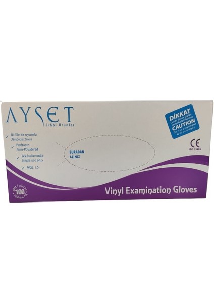 Pudrasız Vinil Eldiven 100 Lü 1 Paket M modelleri