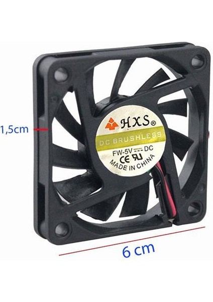 5v 4cm 2 pinli soğutucu fan 4x4x1 cm fan