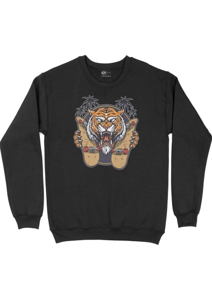 Beyzbol Kuru Kafa Siyah Sweatshirt