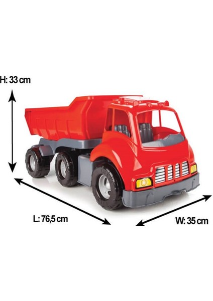 Kırmızı Oyuncak Kamyon 33 cm Sürtmeli Araç