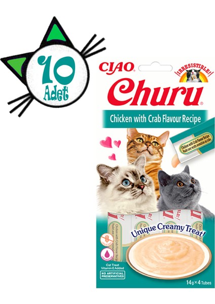 Churu 4X14GR Püre Tavuk&yengeçli Kedi Maması 10ADET