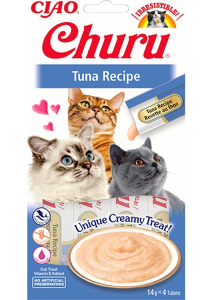 Churu 4X14GR Püre Ton Balıklı Kedi Maması 10ADET