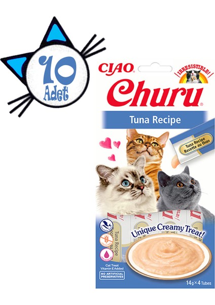 Churu 4X14GR Püre Ton Balıklı Kedi Maması 10ADET
