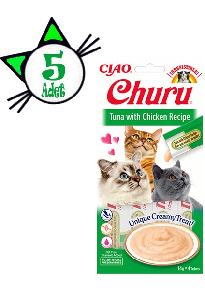 Churu 4X14GR Püre Ton&tavuk Kedi Maması 5ADET fiyatları