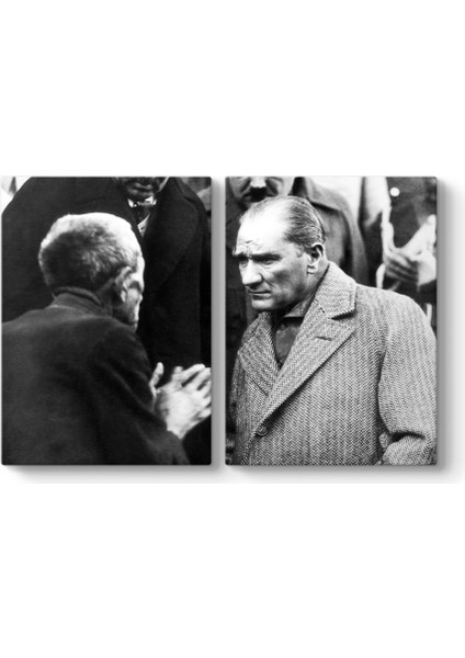 Atatürk Vatandaşı Dinlerken Kanvas Tablo