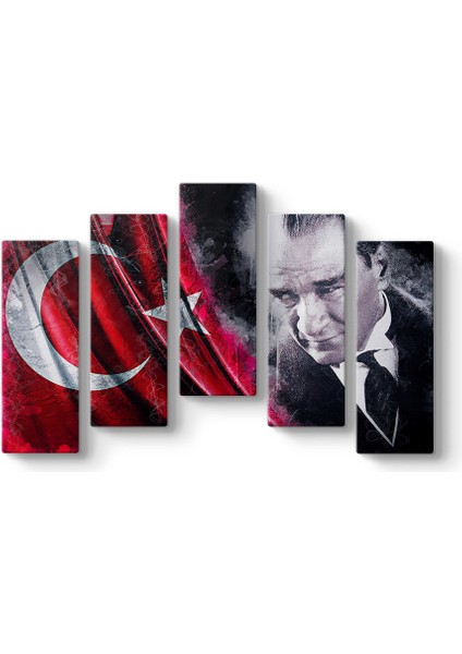 Türk Bayraklı Atatürk Tablosu