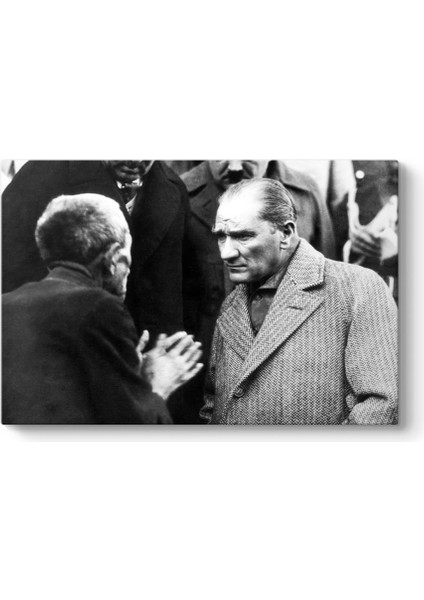Atatürk Vatandaşı Dinlerken Kanvas Tablo