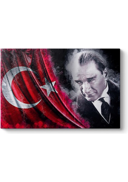 Türk Bayraklı Atatürk Tablosu