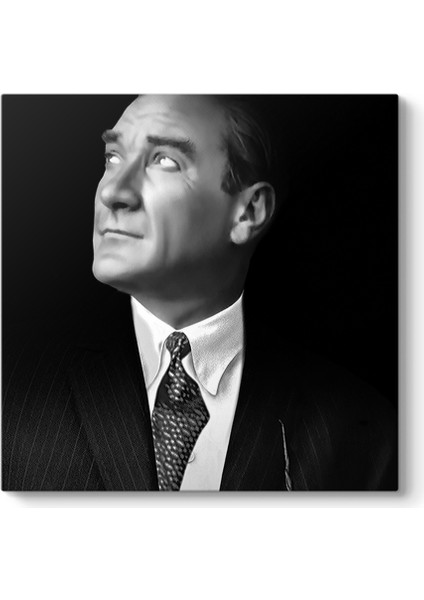 Siyah Beyaz Atatürk Portresi Kanvas Tablo