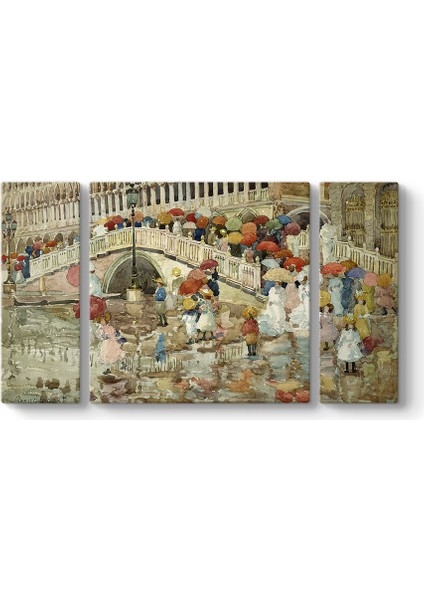 Maurice Prendergast - Yağmur Şemsiyeleri Tablosu