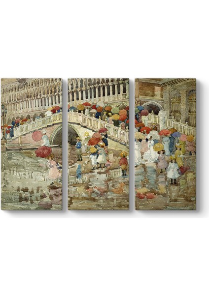 Maurice Prendergast - Yağmur Şemsiyeleri Tablosu