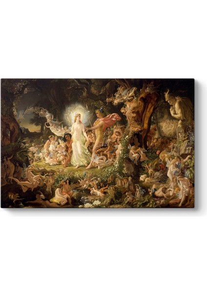 Joseph Noel Paton - Oberon ve Titania'nın Kavgası Tablosu