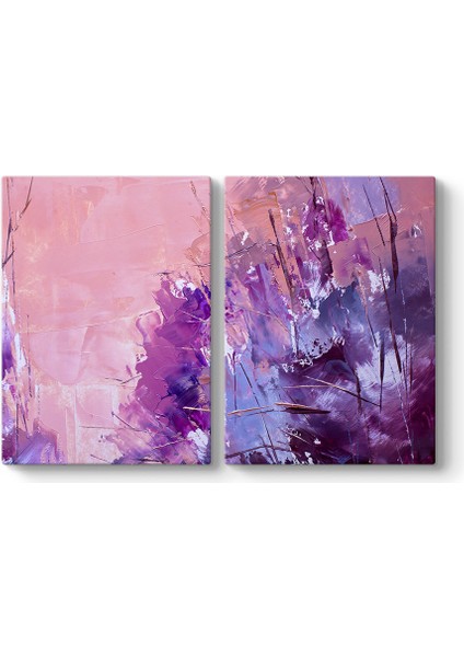 Lila Mor Soyut Tablo