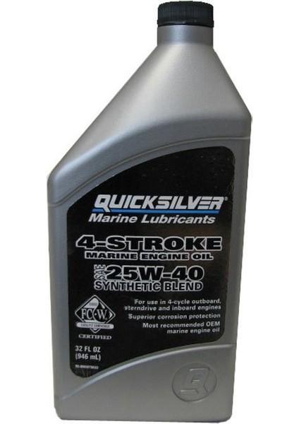 Quicksilver 4 Zamanlı Deniz Motor Yağı 25W-40 (1l)