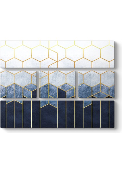 Mavi Petekler Soyut Tablo