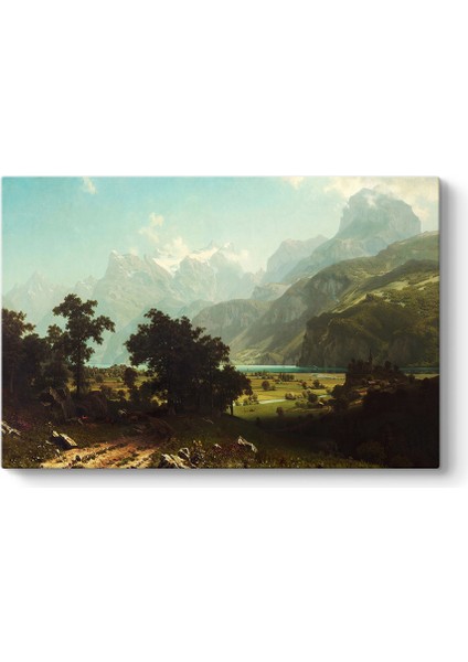 Albert Bierstadt - Lake Lucerne Tablosu