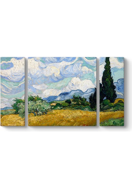 Vincent Van Gogh - Selvi Ağaçlı Buğday Tarlası Tablosu