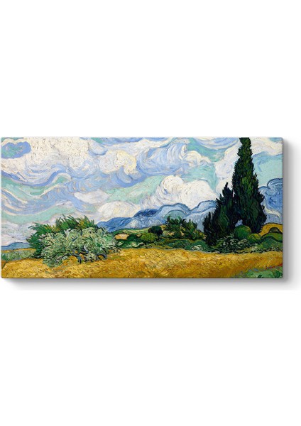 Vincent Van Gogh - Selvi Ağaçlı Buğday Tarlası Tablosu