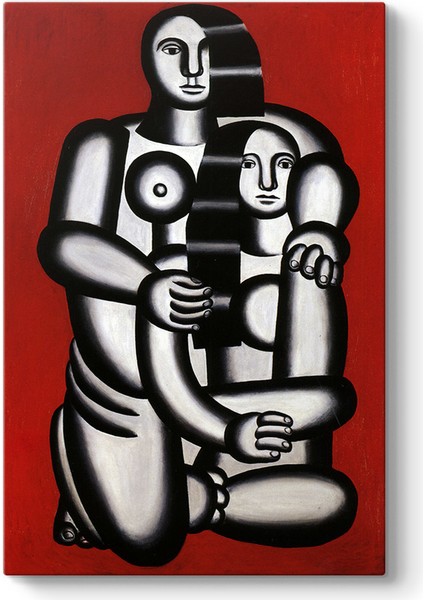 Fernand Leger - Kırmızı 3 Kadın Tablosu