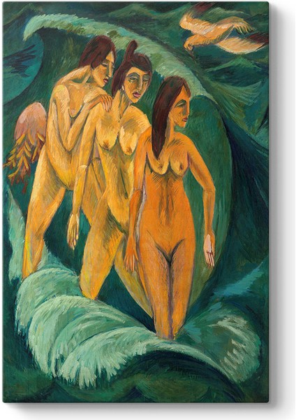 Ernst Ludwig Kirchner - Three Bathers Tablosu