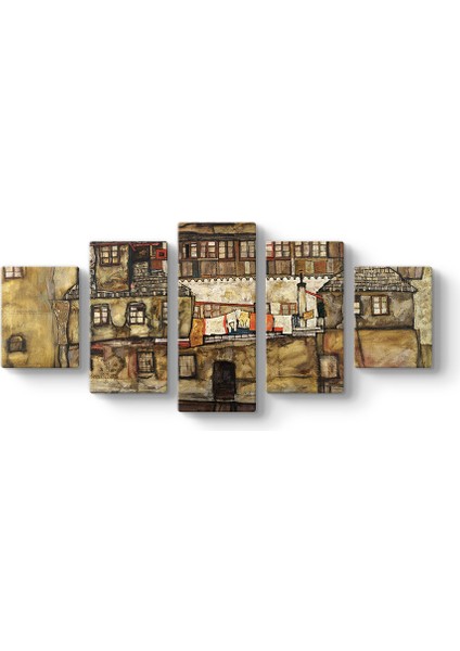 Egon Schiele - Nehirdeki Ev Duvarı Tablosu