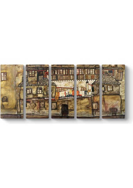 Egon Schiele - Nehirdeki Ev Duvarı Tablosu