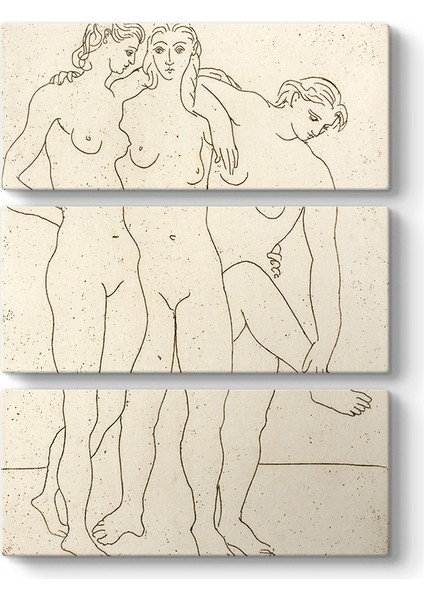 Pablo Picasso - Les Trois Baigneuses Tablosu