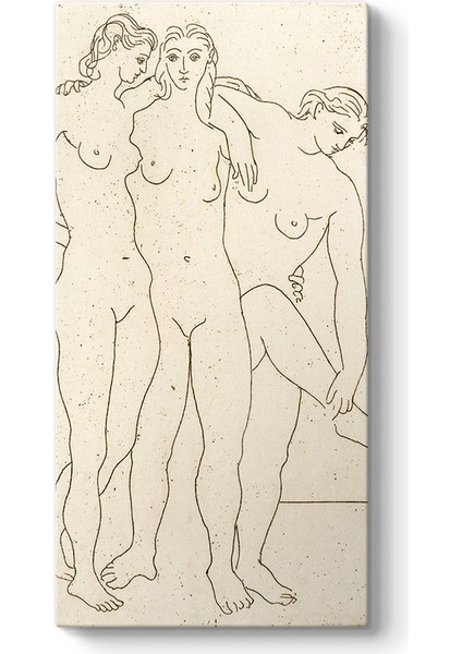 Pablo Picasso - Les Trois Baigneuses Tablosu