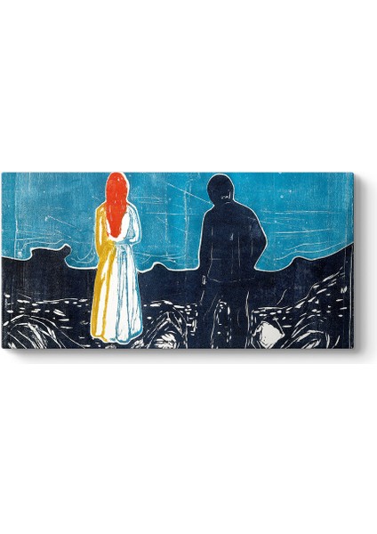 Edvard Munch - Two People - The Lonely Ones Tablosu