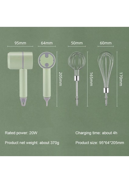 Elektrikli El Mikseri Kablosuz Paslanmaz Çelik Yumurta Çırpıcı (Yurt Dışından)