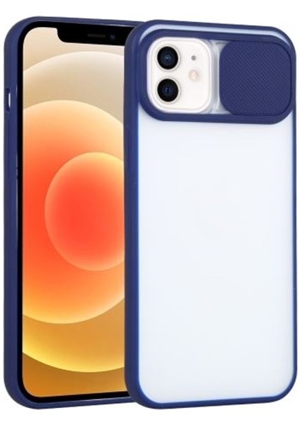 AllyApple iPhone 12 6.1 Kamera Lens Korumalı Sürgülü Tpu Şeffaf Kılıf - ALL34479