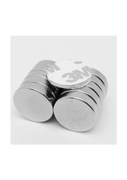 Yapışkanlı Yuvarlak Neodyum Mıknatıs D15X5MM Çap -10 adet - Güçlü Neodyum Mıknatıs Magnet