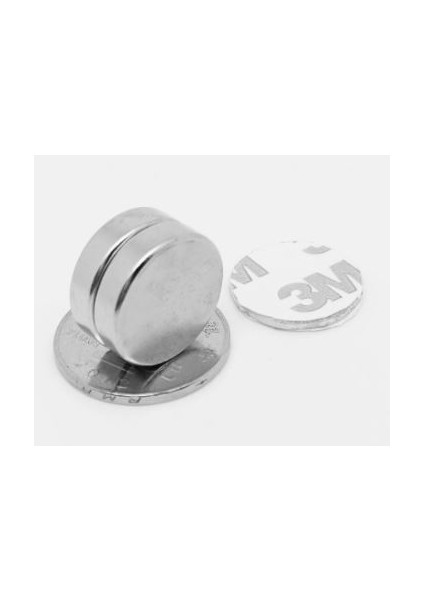 Yapışkanlı Yuvarlak Neodyum Mıknatıs D15X5MM Çap -10 adet - Güçlü Neodyum Mıknatıs Magnet