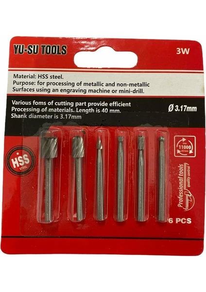 Yusu Tools Hss Mini Oyma Seti 6 Parça