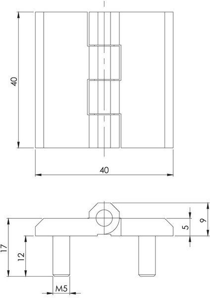 40*40 Yap. Ment. - Vidalı - Siyah Boyalı