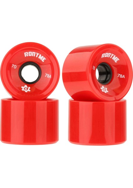 51MM x 70MM 4 Adet Kaykay Tekerlekleri Pu Cruiser Longboard Değiştirme Tekerlek Rulman Koruyun Pu Kapak Koruyucu Kavrama - Kırmızı (Yurt Dışından)