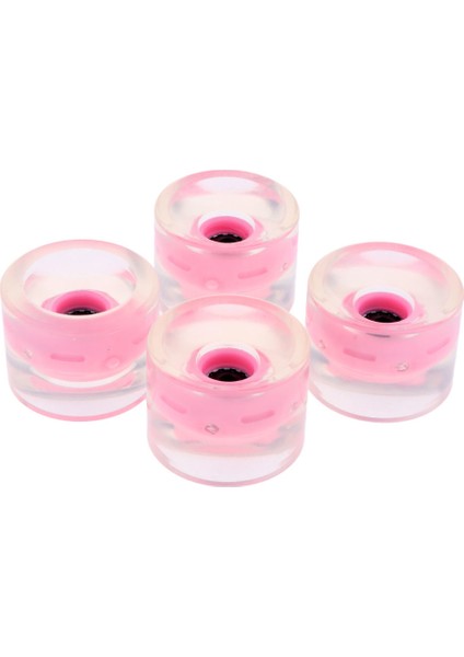 4 Adet Light Up 70MM Kaykay Longboard Tekerlekler Manyetik Çekirdek Aydınlatma Pembe (Yurt Dışından)