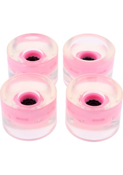 4 Adet Light Up 70MM Kaykay Longboard Tekerlekler Manyetik Çekirdek Aydınlatma Pembe (Yurt Dışından)