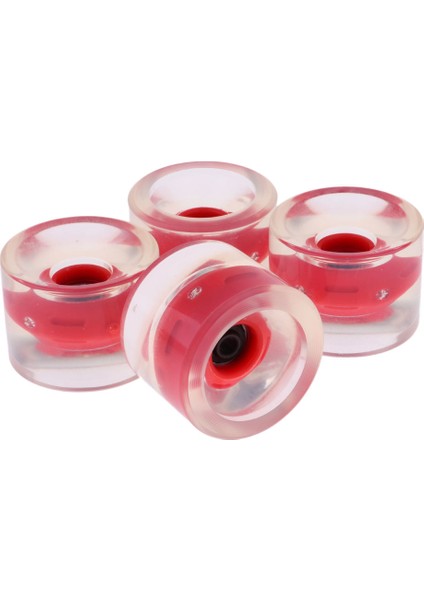 4 Adet 70MM Işık-Up Longboard Kaykay Tekerlekleri Manyetik Çekirdek Tekerlekler Kırmızı (Yurt Dışından)