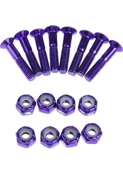 8 Adet Yedek Kaykay Kamyon Donanım Longboard Vida Cıvata 1 '' Mor (Yurt Dışından)