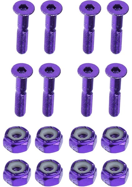 8 Adet Yedek Kaykay Kamyon Donanım Longboard Vida Cıvata 1 '' Mor (Yurt Dışından)
