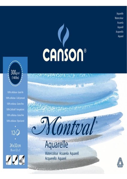 Canson Montval Sulu Boya Defteri 300 gr 24 x 32 cm 12 Yaprak