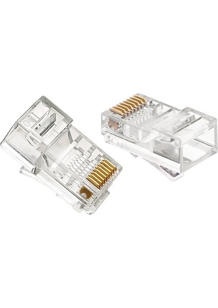 RJ45 Konnektör 100 Adet Network Cat5 Cat6 Jack Ethernet Uç