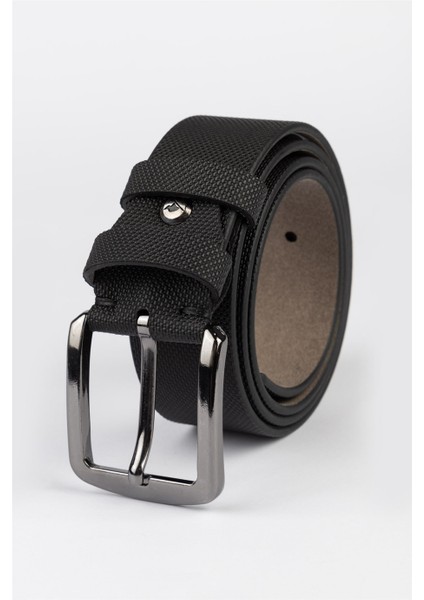 Erkek 4 cm Siyah Spor Kemer Yüksek Kalite Deri Malzeme ile Modern Stil