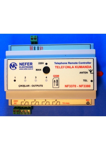 Nefer NF3371 Gsm Telefonla Uzaktan Dalgıç Pompa Kontrol Bahçe Otomatik Kapı Röle Selenoid Vana Akıllı Ev Sera Çözümleri fiyatları