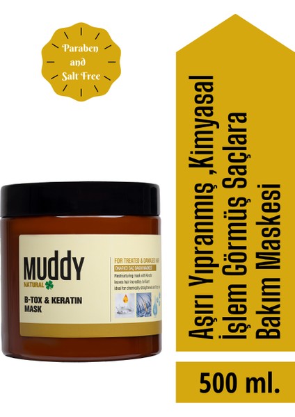 B-Tox And Keratin Onarıcı Saç Bakım Maskesi 500 ml