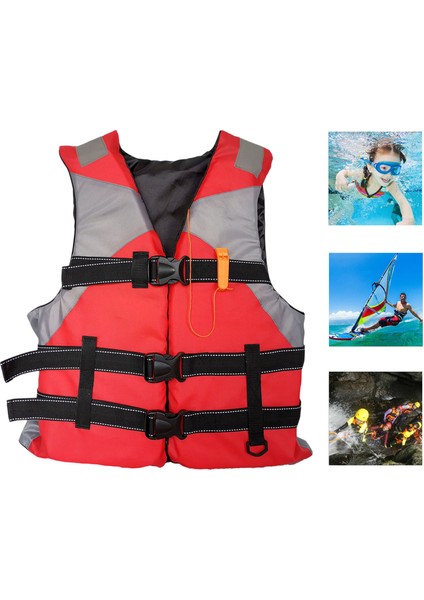 Hayat Ceketler Yetişkinler Kayak Kalıcılık Yardımı, Yüzer Köpük Yüzme Yelek Yüzüklük Yelek Yardım Balıkçılık Sörf Dalış Rafting Kayak - Kırmızı (Yurt Dışından)